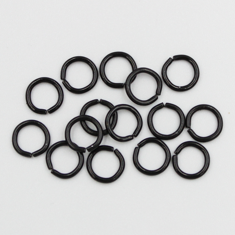 50pcs/lot 8mm Jump Black Colorful Rings Split Rings Connectors For Diy Jewelry Finding Making Accessories Wholesale Supplies