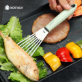 WORTHBUY Kitchen Utensils BBQ Turners Stainless Steel Barbecue Turners Spatula With Plastic Handle Restaurant BBQ Accessories