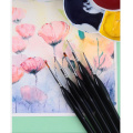 Black Oil Painting Brush Set Watercolor gouache Draw Hook line pen Fan shap Pen 15pcs angle head Nylon hair Short pole art Brush