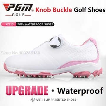 PGM 2020 Women Golf Shoes Breathable Rotating Buckle Sneakers Womens Auto Lacing Waterproof Microfiber Anti-slip Golf Shoes