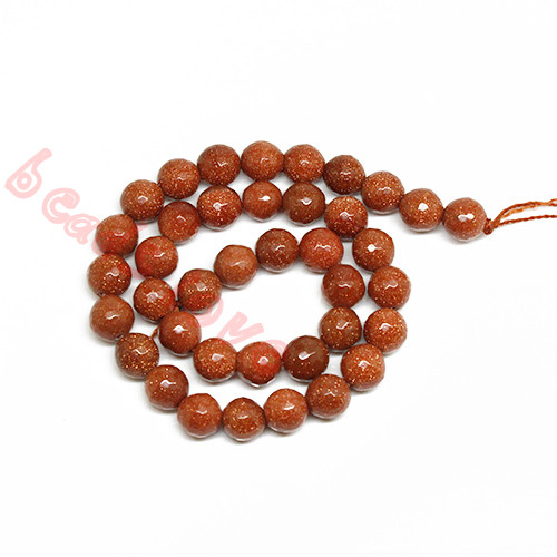 Natural Faceted Gold SandStone Round Loose Beads 16" Strand 4 6 8 10 MM For Bracelet Necklace Making (F00247)