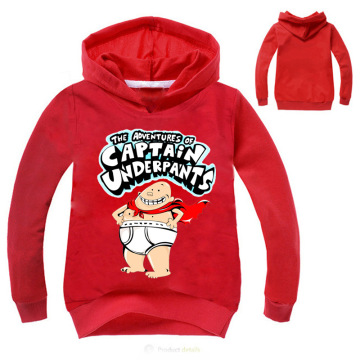 2-12 New Captain Underpants Hoodies Boy Shirt Children Clothing for Toddler Girls Clothes Baby Kids Sweatshirts Teenager 2-14y