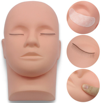 Kimcci 1pc Massage Training Eyelashes Grafted Mannequin Head Makeup Practice Model Fake Mannequin Head Model Lashes Extension