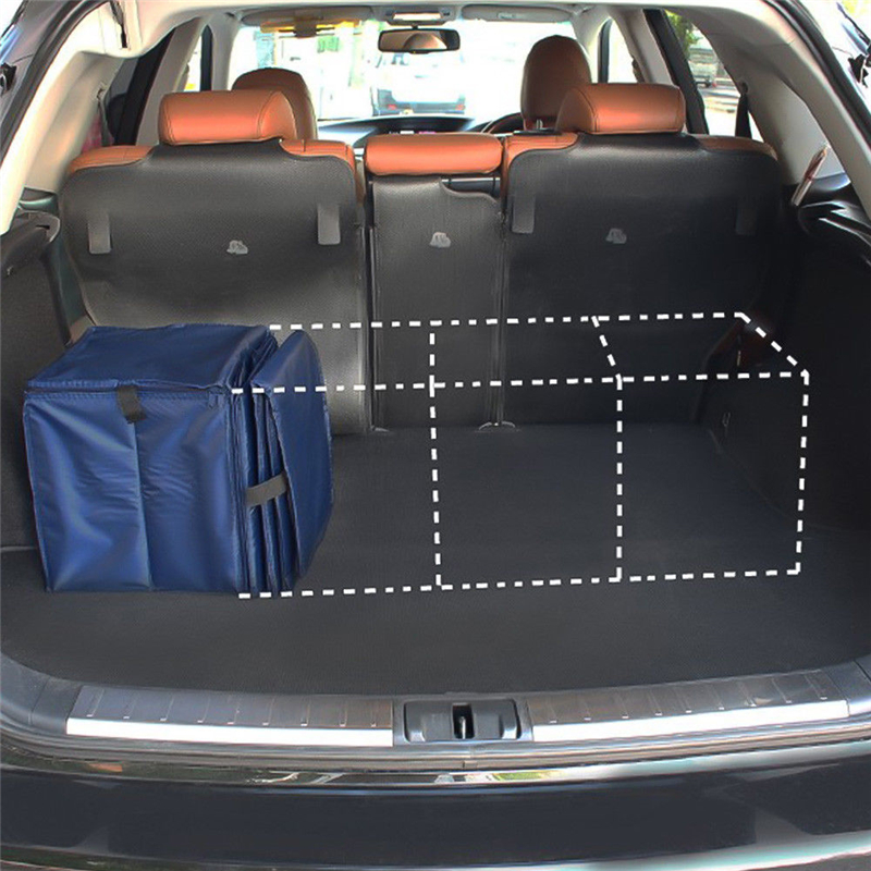 Folding Car Trunk Storage Bag Oxford Cloth Car Trunk Tidy Bag Organizer Storage Box With Cooler Bag Sundries Pouch