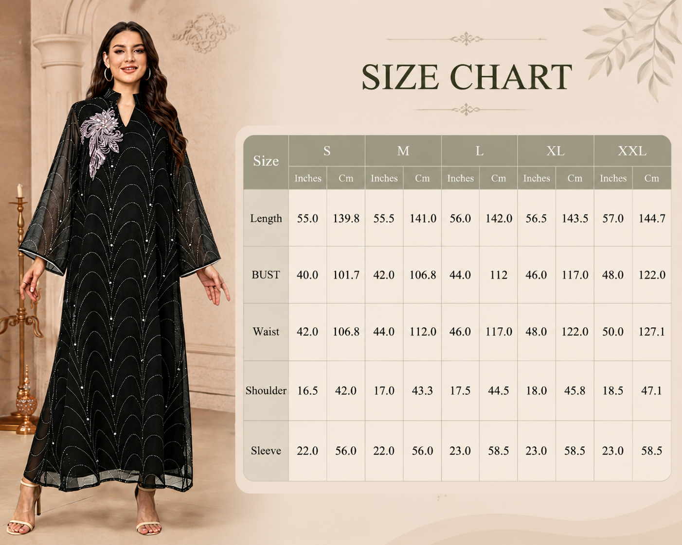 Beaded Embroidery Elegant Long Dress