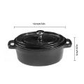 Mini Dutch Ovens Enameled Cast Iron Covered Casserole Anti - Scalding Oval Pot Kitchen Cooking Pot Cookware