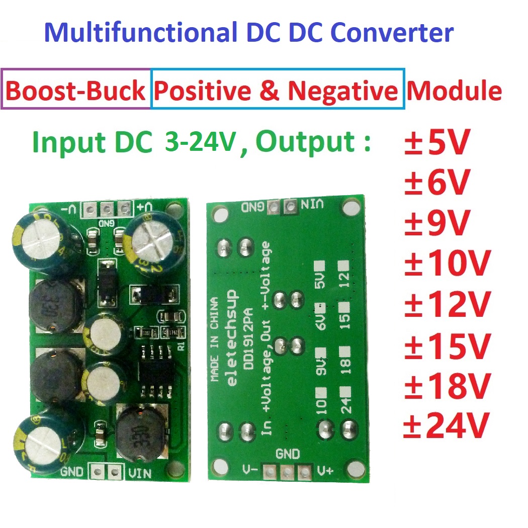 5pcs 8W DD1912PA Dual Voltage Boost-Buck Step up-down DC DC Converter