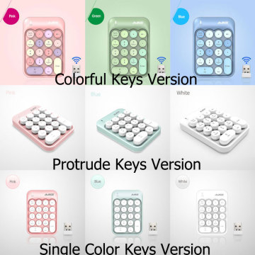 AK18 2.4G Colorful Key Wireless Number Keyboard,Portable Cute 18-Round Key Financial Numeric Keypad Keyboard for Laptop,Notebook