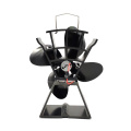 Household Quiet Fireplace Fan 4 Blade Heat Powered Stove Fan Home Efficient Heat Distribution Warm Winter Fireplace Parts