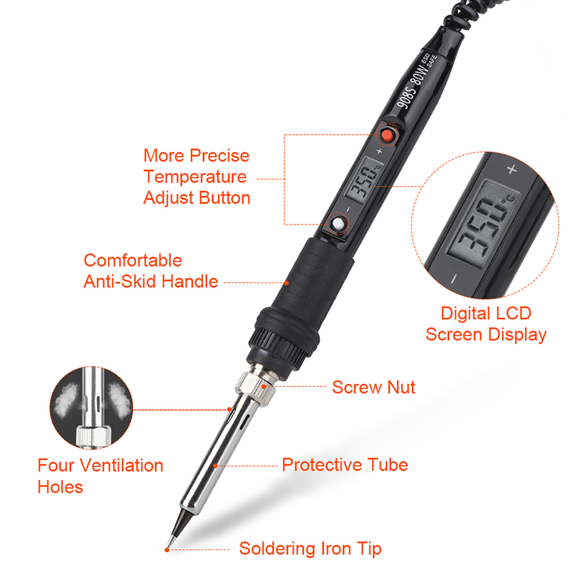 JCD 2in1 Soldering station SMD Hot Air Gun with Soldering Iron LCD Digital Display BGA Welding Repair Station power Tools 8898