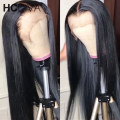 Middle Part 30inch Lace Part Human Hair Wigs Lace Part Wigs Pre Plucked With Baby Hair 150% Brazilian 13*1 T Part Lace Remy Wigs