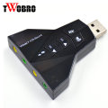 3D External USB Audio Sound Card Adapter Virtual 7.1 Channel 3D Audio Headset 3.5mm For PC Laptop WinXP/78 Linux MacOS