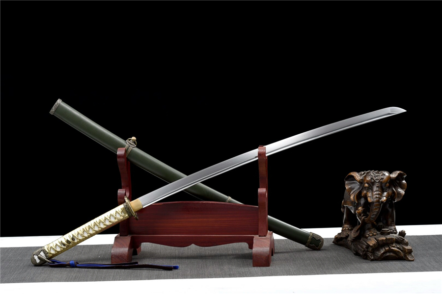 Japanese Military Army Sword Samurai Katana Spring Steel HandMade Very Sharp Knife
