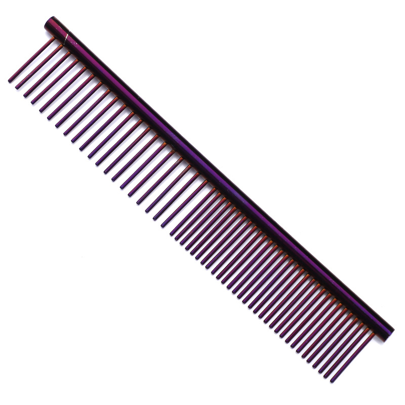 Professional Anti-Corrosion Grooming Comb For Dogs Cats Colorful Paint Tapered Stainless Steel Pins Pet Grooming Supplies