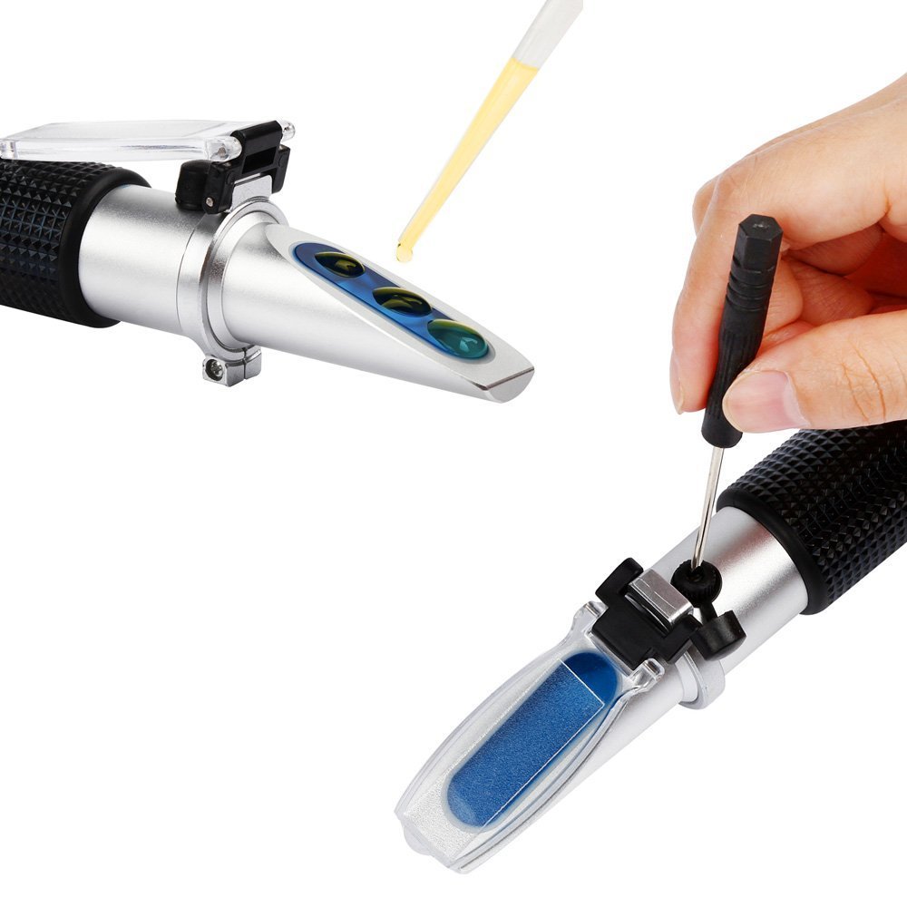 Refractometer Beer Wort Wine Brix Refractometer Atc Sg 1.000-1.120 & Brix 0-32%, Refractometer Sugar Wine Beer Fruit