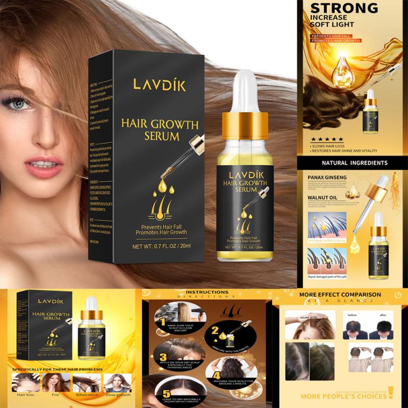 LAVDIK Ginger Fast Hair Growth Serum Essential Oil Anti Preventing Hair Lose Liquid Damaged Hair Repair Growing Dropship TXTB1