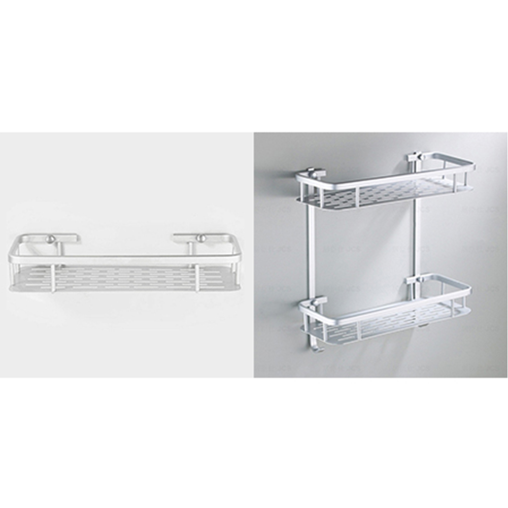 Space Aluminum Bathroom Shelf Shower Shampoo Soap Cosmetic Shelves Bathroom Accessories Kitchen Storage Organizer Rack Holder