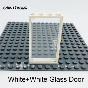 Smartable Window Door 1x4x6 Building Blocks MOC Parts with Glass Toys For Kids House Compatible All Brands 60616+60596 20pcs/lot