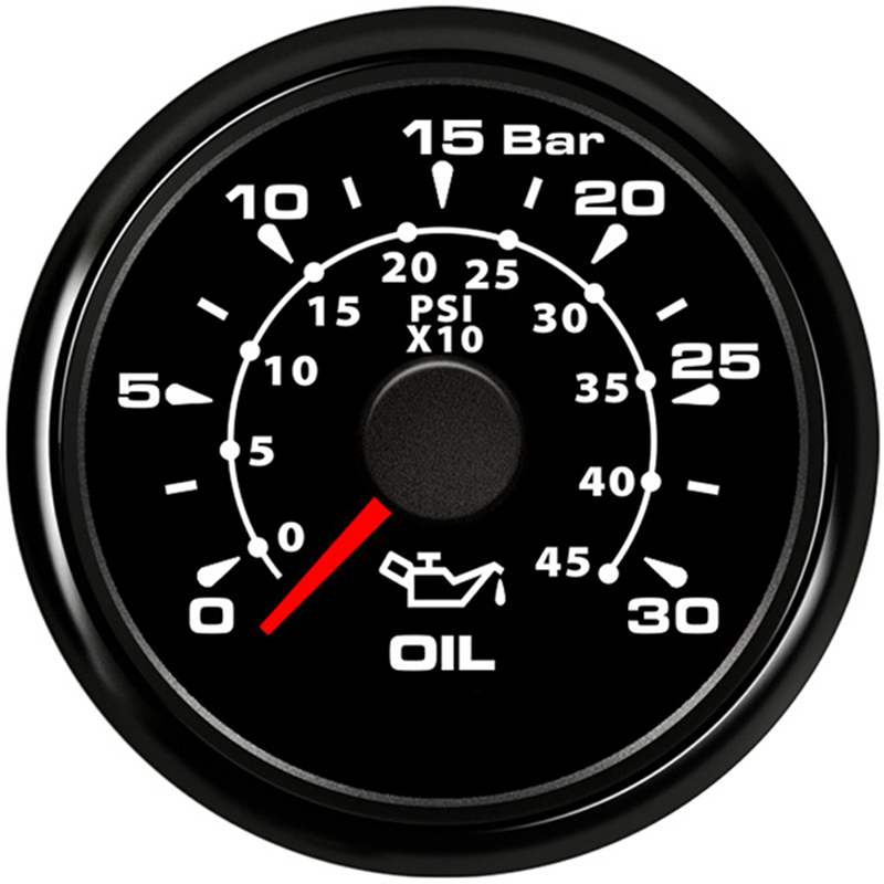 8-color backlight Auto Marine Oil Pressure Gauges 0-30Bar Oil Pressure Gauge Meters 52mm 9-32V for Auto Boat oil press gauge