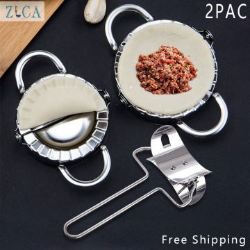 ZLCA Stainless Steel Dumpling Mold Household Dumpling Wrapper Cutter Machine Jiaozi Pierogi Clips Baking Molds Pastry Pasta Tool