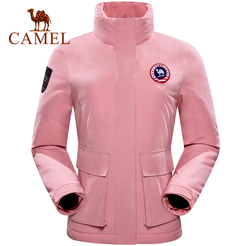 CAMEL New Women Winter 90% Content White Duck Down Jacket Ultralight Down Jacket Casual Outerwear Snow Warm Fur Coat