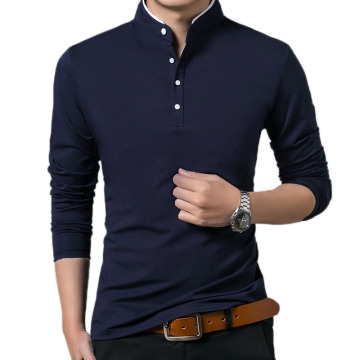 High-quality men's Polo shirt men's long sleeves keep warm Polo shirt stand collar simple casual cotton large size s-3xl shirt