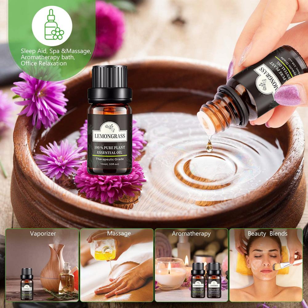 6Pcs Pure Natural Aromatherapy Essential Oils Kit Natural Aromatherapy Fragrance Humidifier Water Soluble Massage Essential Oil
