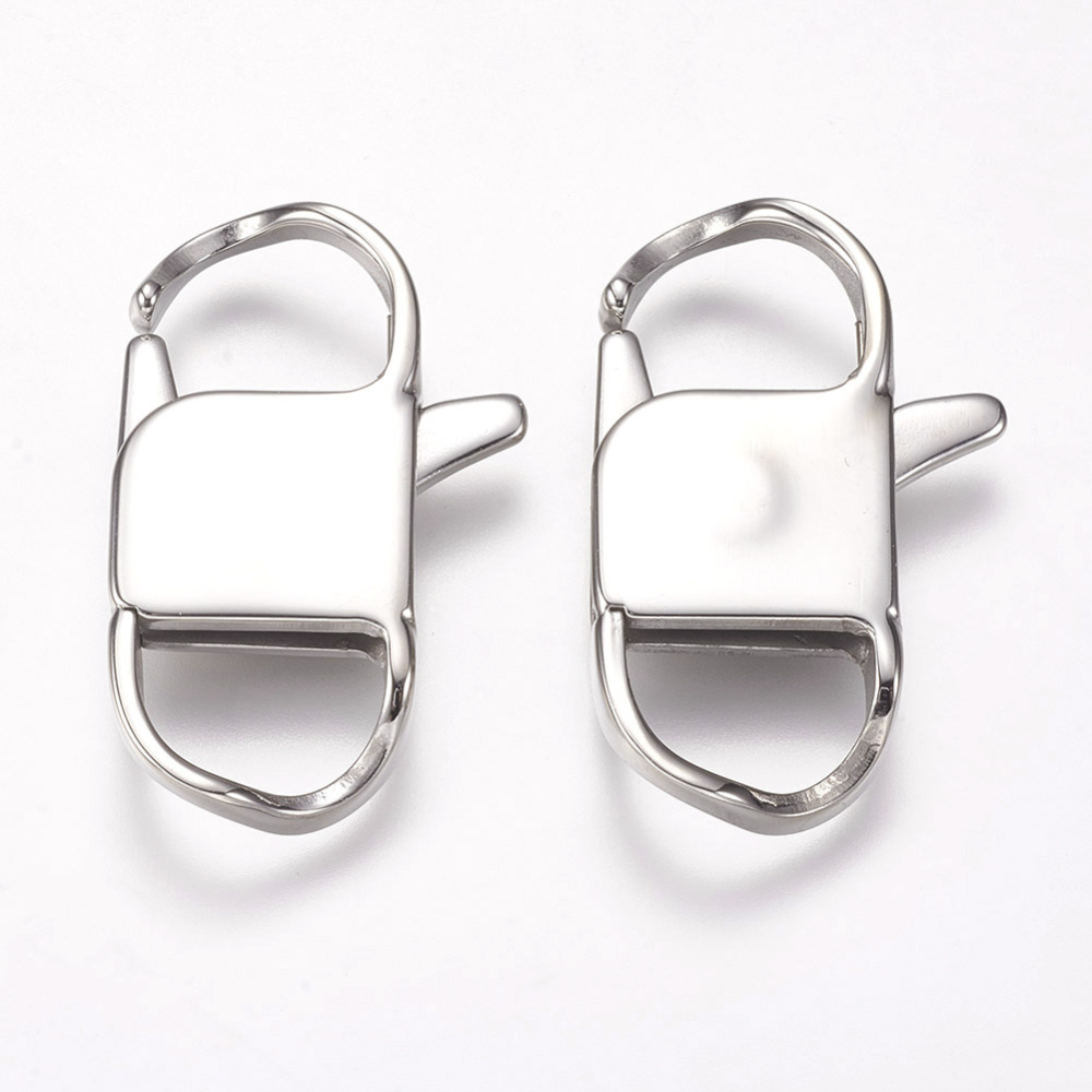 2pcs Stainless Steel Lobster Claw Clasps Hook for jewelry making Connector Accessories, Stainless Steel Color