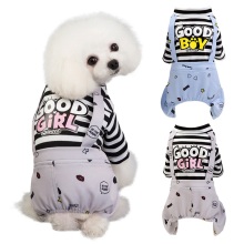 Puppy Cute Clothes Pet Dog Pajamas Pet Overalls Warm Clothes Puppy Coat Cat Printing Shirt Jumpsuit Apparel Costume in stock