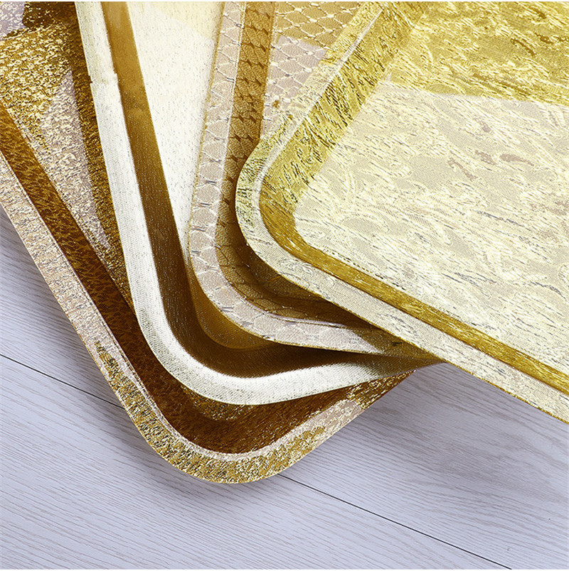 Acrylic golden rectangle plastic Hotel KTV plate Storage tray japanese snack foods serving platter tray gold tray decoration