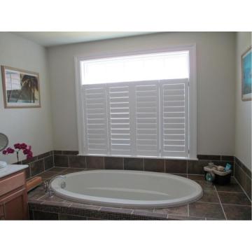 Customized White Bathroom Basswood Wood Shutters window Bi-fold shutter door Plantation Sliding Shutters ws2022