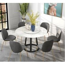 Nordic dining table round garden-shaped household marble turntable practical round table