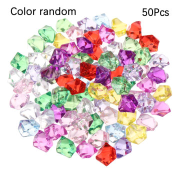 Colorful 50Pcs/bag 1.4*1.1cm Aquarium Acrylic Stones Crystal Ice Cubes Decor Vase Filler Pebble Fish Tank Home Ornament