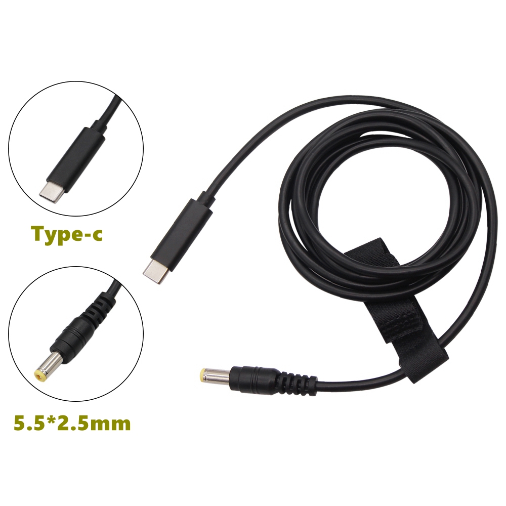 USB 3.1 Type C to DC 5.5mm*2.5mm 5.5mm*2.1mm Adapter cable TYPE-C PD Charging Male to male for DELL hp lenovo notebook Charge