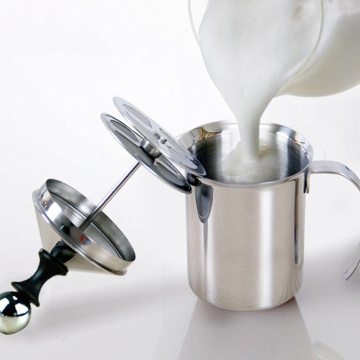 400/800ML Stainless Steel Milk Frother Pump Coffee Mixer Milk Foamer Cappuccino Latte Double Mesh Delicate Foam For Coffee Tools