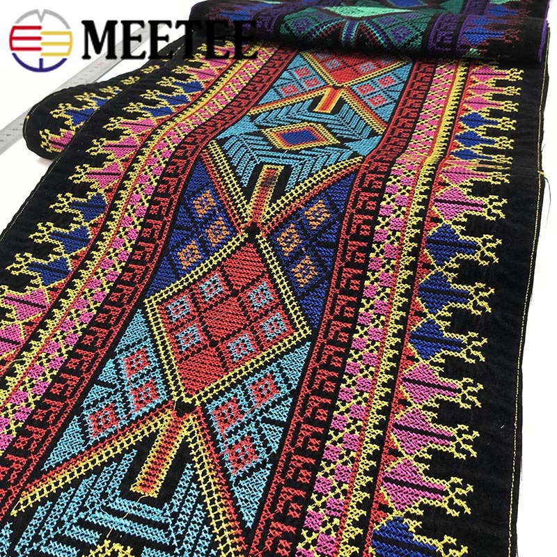 1yard(0.91m) 31cm Embroideried Webbing Lace Ethnic Style Ribbon for Handbag Garment Luggage Women Decor Sewing DIY Accessory