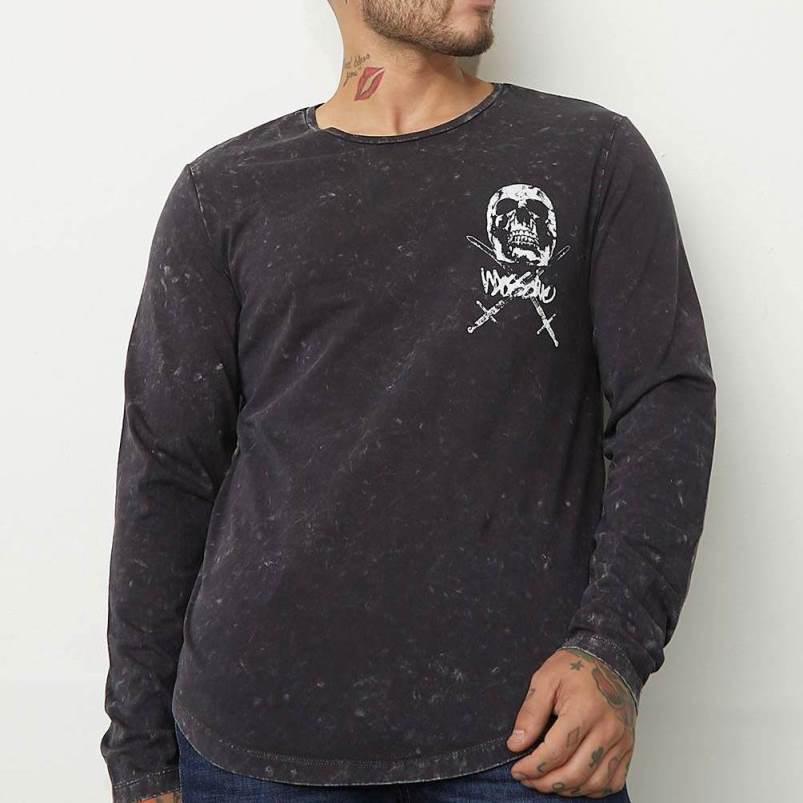 Vintage Snow Wash Long Sleeve T-Shirts