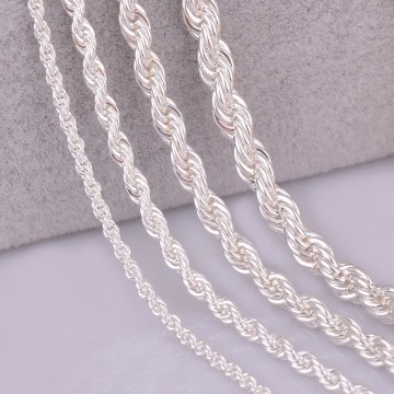 1Pc Width 2mm,3mm,4mm,5mm Rope Chain Necklace Length 8