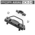 RC Car Accessories Black Nylon Front Bumper with Simulation Winch Capstan Tow Hooks for Axial SCX24 1/24