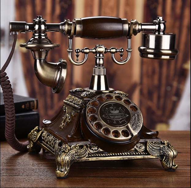 Rotary dial corded antique phone fixed telephone