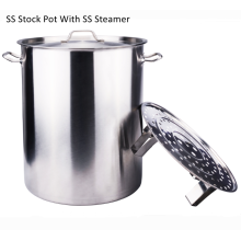 Stock Pot Stainless Steel Capsulated Bottom w/Glass Lid