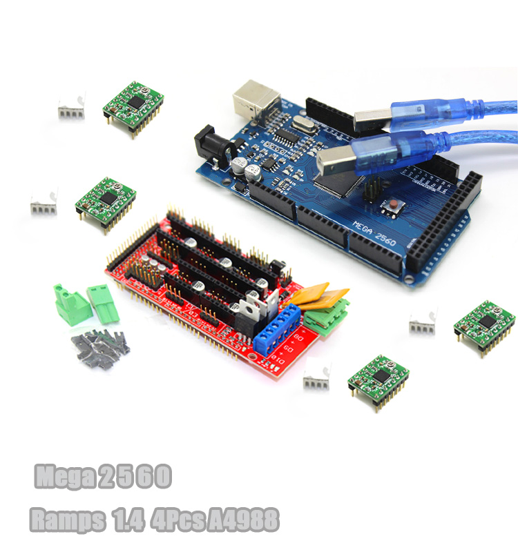 3D Printer kit Reprap Mega 2560 R3 for arduino + 1pcs RAMPS 1.4 Controller + 4pcs A4988 Stepper Driver Module