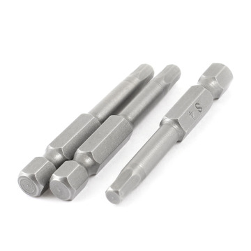 UXCELL Newest 3 Pcs 4mm Power Tools Gray Magnetic Tip Hexagon Screwdriver Bits