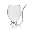 Creative 300ml 1Pcs Devil Red Wine Glass Transparent Cup Mug With Built in Drinking Tube Straw Water Cup for Home Bar Hotel