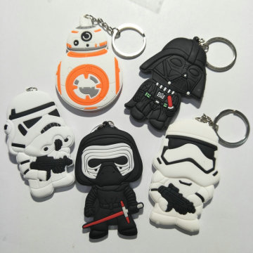 Star Wars PVC Soft Plastic Keychains Accessories Around European And American Movies Pendant Darth Vader Key Chains