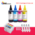 INKARENA T0711 XL Ink Cartridge For Epson Stylus S20 S21 SX100 SX110 SX105 SX115 SX200 SX205 SX209 SX210+ 4 Color Refill Ink Kit