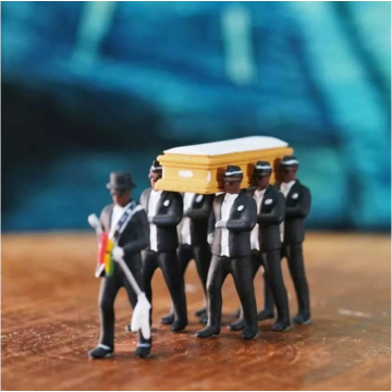 1:64 High Simulation Plastic Ghana Funeral Coffin Dancing Pallbearer Team Model Exquisite Workmanship Action Figure Car Decor