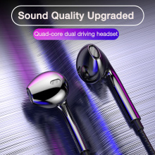 EARDECO Quad-core Mobile Wired Headphones 3.5 Sport Earbuds with Bass Phone Earphone Wire Stereo Headset Mic Music Earphones