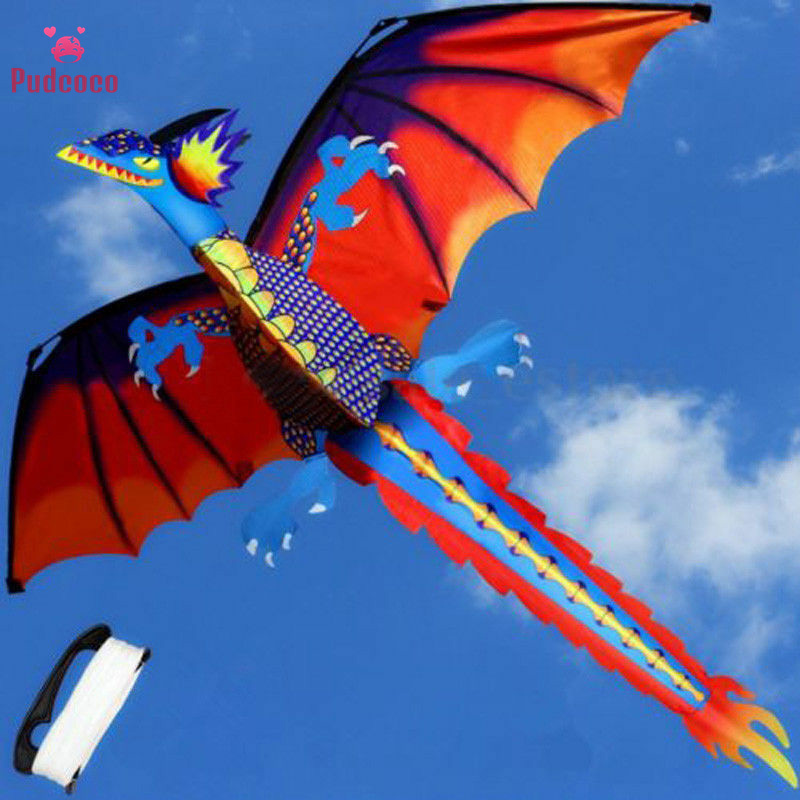 New Children Kids 3D Dinosaur Kite 100M Single Line with Tail Kites Outdoor Fun Toy Family Outdoor Sports Toys Children Gift