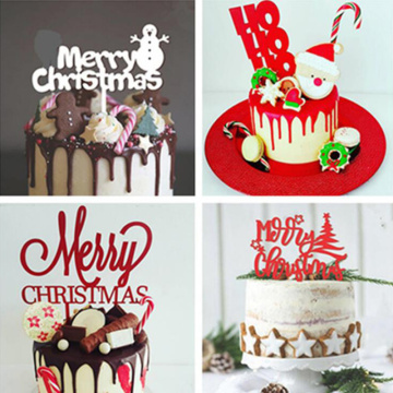 Merry Christmas Cake Topper Christmas decorations for home 2020 Party Supplies Cake Toppers navidad natal Noel Kerst cake decor